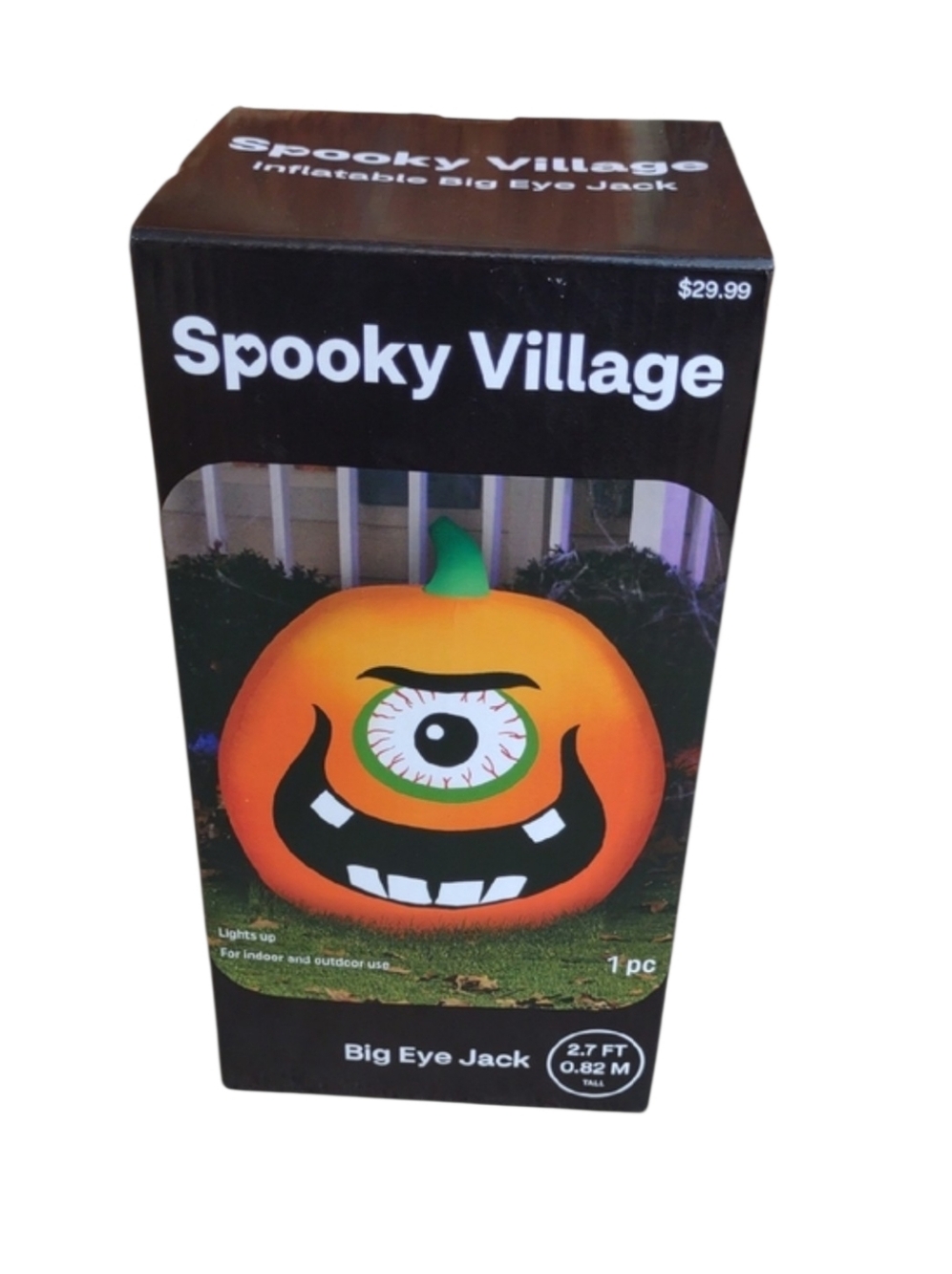 Spooky Village Big Eye Jack Inflatable Pumpkin NEW